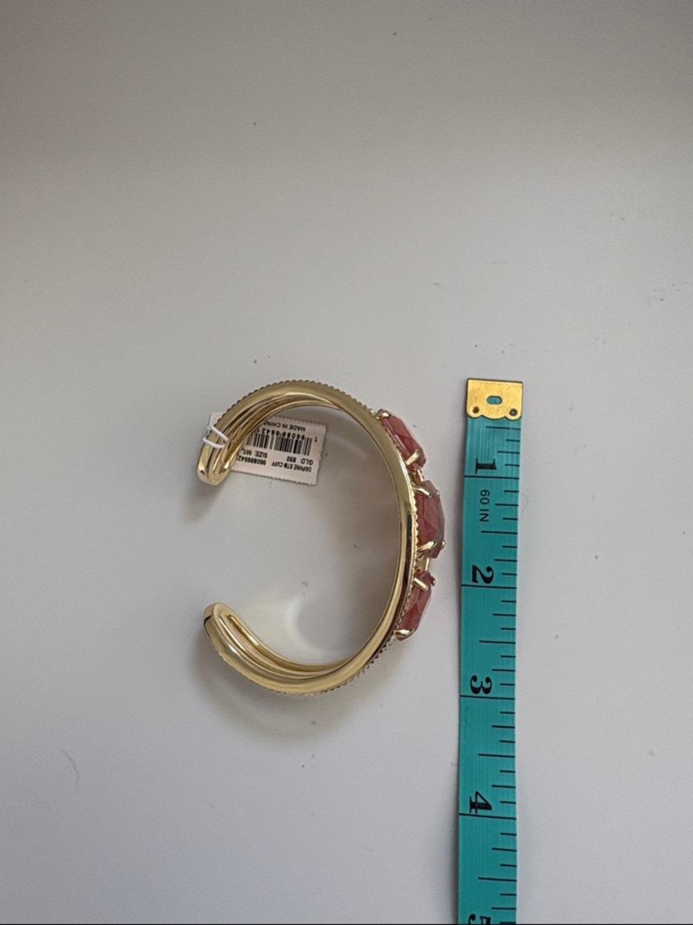 NWT [Kendra Scott] Daphne Statement Gold Cuff Bracelet, Pink Iridescent Abalone - Picture 11 of 12